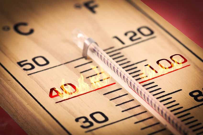 Close-up Hot temperature fahrenheit or celsius.